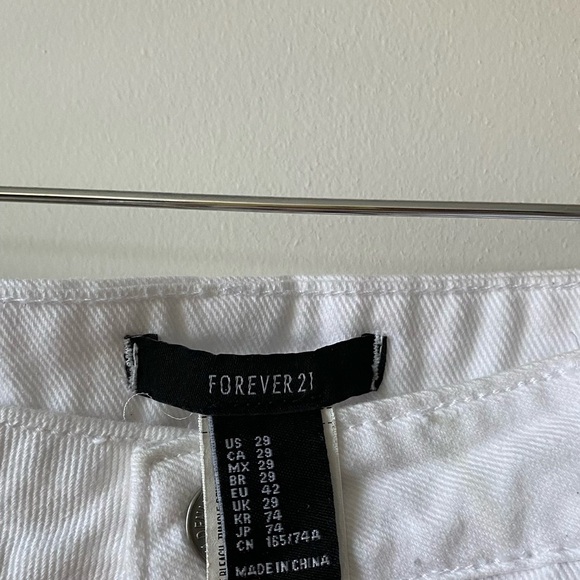 Forever 21 100% Cotton Distressed Lace Up Denim Shorts Size 29 - Picture 8 of 13